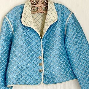 Chic Blue Quilted Women's Jacket by Beluva, women’s medium